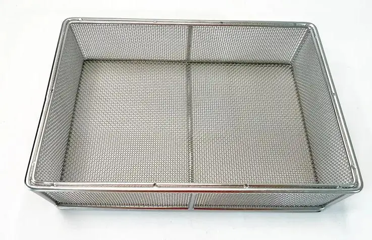 640X150X77mm Silicon Bracket Rigid Scopes Sterilization Welded Perforated Mesh Baskets