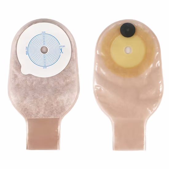 Bolsa de ostomía desechable médica Bolsa de colostomía con cierre mágico
