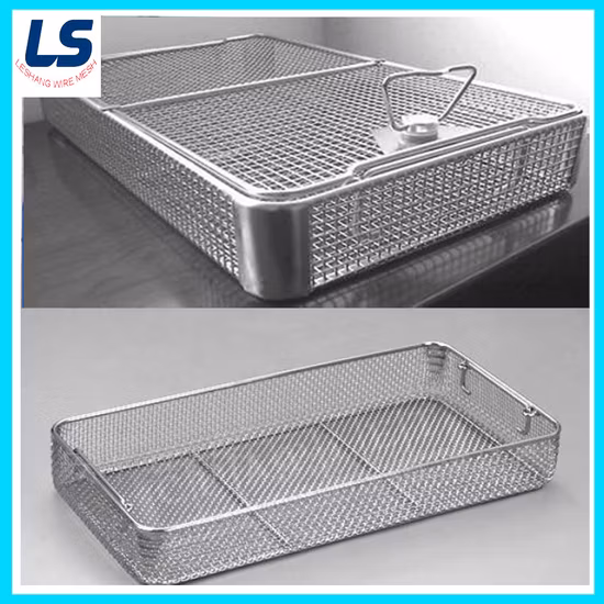 Cesta de alambre de acero inoxidable utilizada para equipos de esterilización