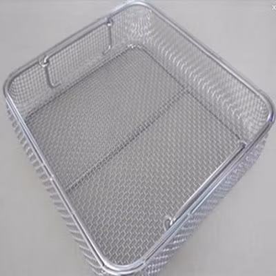 Cesta de desinfección de malla de alambre de instrumentos médicos de esterilización
