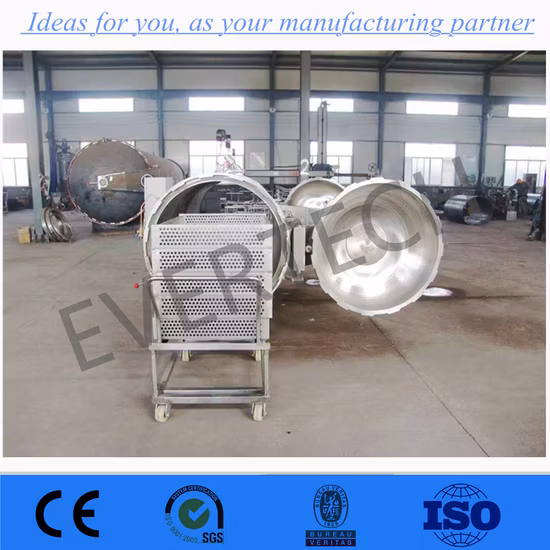 Mini esterilizador de flujo y retorta de puerta de comida de material de acero inoxidable a la venta